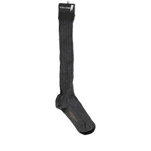 Dolce & Gabbana Gray Wool Blend Over The Calf Accessory Men's Socks